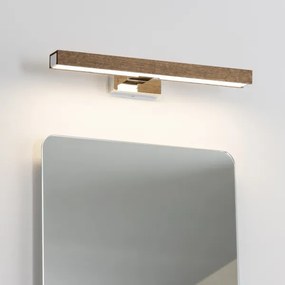 Aplică LED pentru oglindă de baie Brilagi WOODY MIRROR LED/8W/230V IP44 stejar/crom