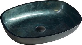 Chiuvetă culoare petrol din sticlă 54x39,5 cm Kvaore – Sapho