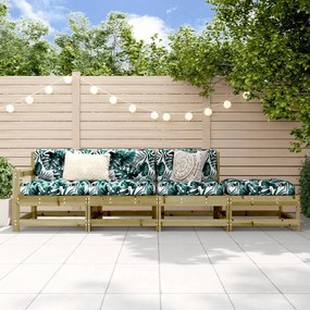 825540 vidaXL Set mobilier relaxare de grădină, 4 piese, lemn de pin tratat