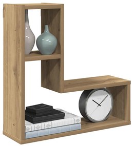 vidaXL Rafturi de perete cub 2 buc. stejar artizanal, 50x15x50 cm lemn