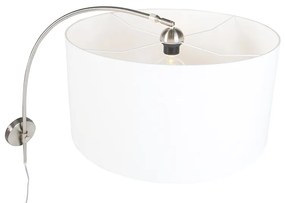Lampă de perete modernă cu arc din oțel cu abajur alb 50/50/25 reglabil