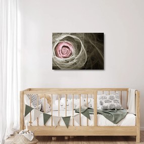 Tablou pe sticlă - Abstract trandafir roz deschis roz (70x50 cm)
