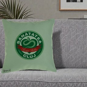 Perna Personalizata Sanatatea Cluj Servicii Publice 1986, 40x40 cm, Verde, Husa Detasabila, Perna Inclusa, BEKZ®