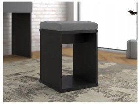 SEN18 - Set Masa toaleta, 140 cm, cosmetica machiaj, masuta vanity, oglinda cu LED-uri - Negru / Alb / Alb Lucios / Sonoma