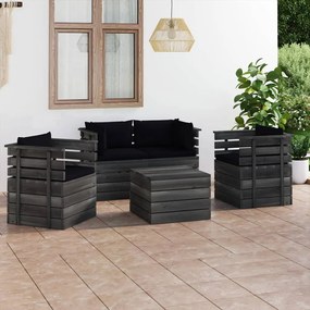 3061822 vidaXL Set mobilier grădină paleți cu perne 5 piese lemn masiv pin