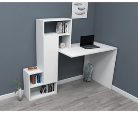 Masă de lucru cu raft IRMAK 119x138,6 cm alb