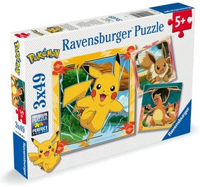 PUZZLE POKEMON 3X49 PIESE - RAVENSBURGER (RVSPC04062)