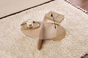 Măsuță cafea Aorte (Stejar safir + sticlă). 1127453