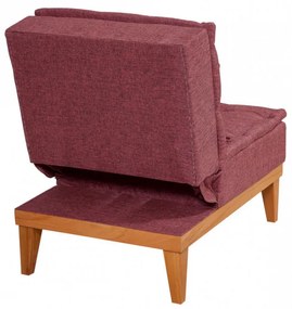 Set Canapea si Fotoliu, Lemn Solid, Fuoco, 2 Piese, Rosu Bordo