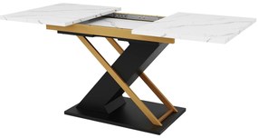 Masă extensibilă de dining, Alb+Negru | Aosom Romania