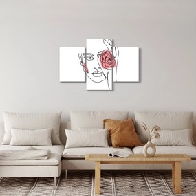 Tablou - Linie de artă față cu trandafir (90x60 cm)