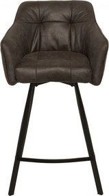 Scaun bar cu brate, elegant, Loft microfibra gri antic A-39081 VC