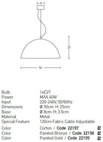Pendul design modern Vini corten maro