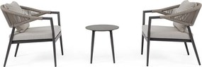 Set mobilier de grădină kaki/taupe din aluminiu pentru 2 persoane Millor – Bizzotto