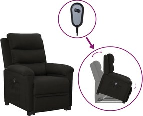 vidaXL Fotoliu cu ridicare, negru, material textil