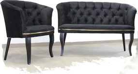 Fotoliu Milano, negru, picioare negru, Homs