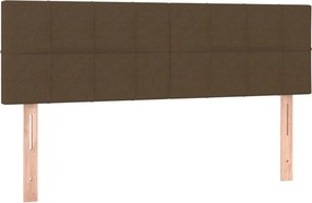 vidaXL Tăblii de pat, maro închis, 144x5x78/88 cm, textil