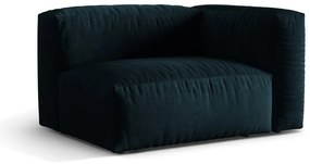 Modul pentru canapea modulară albastru închis cu tapițerie din catifea (cu colț pe partea dreaptă) Martina – Micadoni