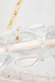 Lustra Circulara, Sticla Texturata, Design Lux, Auriu, Lindley