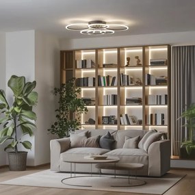 Lustră LED dimabilă aplicată Brilagi ORBITS LED/85W/230V 3000-6500K negru + telecomandă