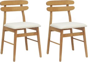 vidaXL Scaun de sufragerie 2 pcs Natural și deschis