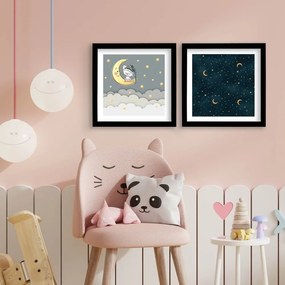 Tablouri pentru copii 2 buc. 33x33 cm Night - Wallity