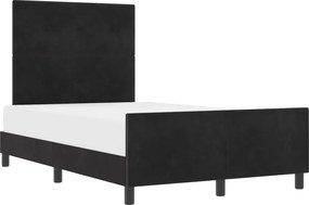 vidaXL Pat cu arcuri cu headboard Negru 120 x 190 cm Catifea