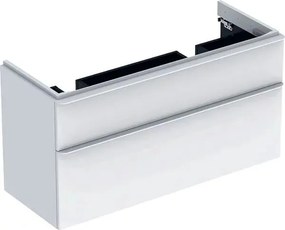 Dulap baza pentru lavoar dublu suspendat Geberit Smyle Square alb 2 sertare 119 cm