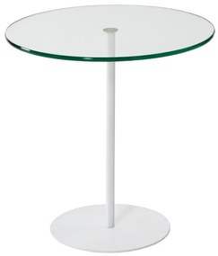 Măsuță laterală CHILL 50x50 cm alb/transparent