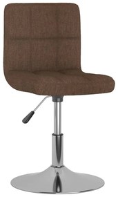 vidaXL Scaun de bucătărie pivotant, maro, material textil