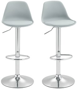 HOMCOM Set de 2 scaune de bar, Scaune de bar, Scaune rotative cu spătar, înălțime ajustabilă, capacitate de încărcare de până la 120 kg, 42 x 38 x 82-104 cm, Gri | Aosom Romania