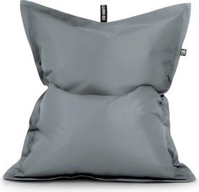 Fotoliu puf pentru copii gri cu tapițerie din imitație de piele Pad M – So Soft?