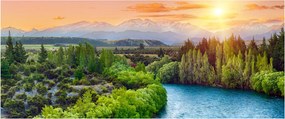Tablou - Pădure peisaj montan (120x50 cm)