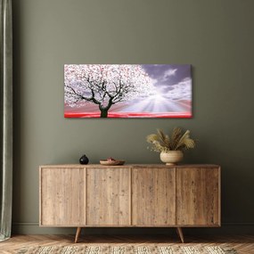 Tablou cu pomul roșu (120x50 cm)