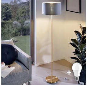 Lampadar LED TUNJA, 1 x E27, 20 W, 230 V, Ø 38 cm, auriu/gri