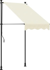 vidaXL Copertină retractabilă, crem, 100x150 cm, țesătură și oțel