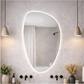 Baltica Design- Oglindă LED cu iluminare integrată STONE FLUID LED/15W/230V 4500K 92x55 cm IP65