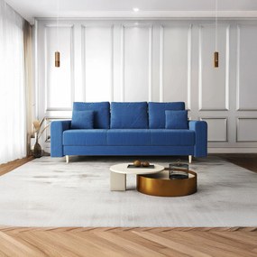 Canapea extensibilă dumonde cu ladă de depozitare si sezut confortabil din spuma high-density, Kronos Zoom Albastru 210x100 cm