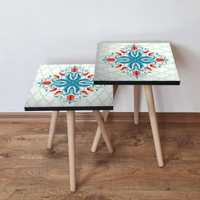 Set 2 Masute Auxiliare 2SHP143, MDF, Multicolor