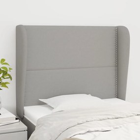 vidaXL Tăblie de pat cu aripioare gri deschis 83x23x118/128 cm textil