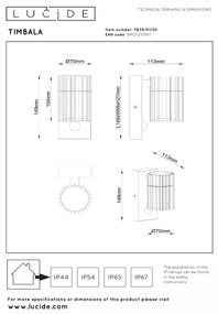 Lucide 11839/01/30 - Aplică de perete Ven cu senzor TIMBALA 1xGU10/7W/230V IP44