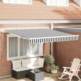 vidaXL Copertină retractabilă manual, antracit/alb, 300x250 cm