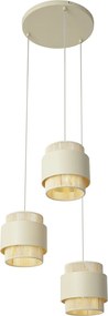 Lampă suspendată modernă bej cu auriu cu 3 lumini - Kora