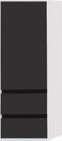 Dulap inalt suspendat cu usa si sertare KolpaSan Pandora mdf negru 130x45 cm