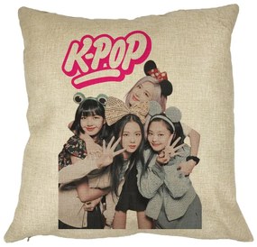 Perna Decorativa K-pop, 40x40 cm, Husa Detasabila, Burduf