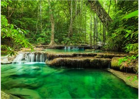 Tablou pe sticlă - Cascada Erawan din Kanchanaburi, Thailanda (70x50 cm)