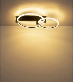 Globo 48050D1S - Plafonieră LED FLETCHER LED/24W/230V 3000K 58x38 cm neagră