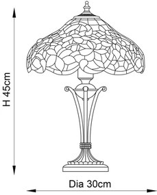 Endon 64327 - Lampă de masă Tiffany SULLIVAN, 2xE14/40W/230V, diametru 30 cm