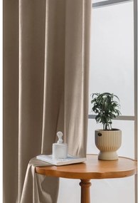 Perdea opaca bej deschis VELVET 140x250 cm Agatat: Inele metalice