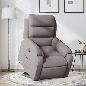 vidaXL Fotoliu rabatabil cu ridicare pe verticală, gri taupe, textil